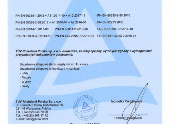 Certificazione TUV - PL