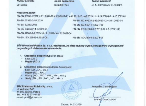 Certificazione TUV - PL